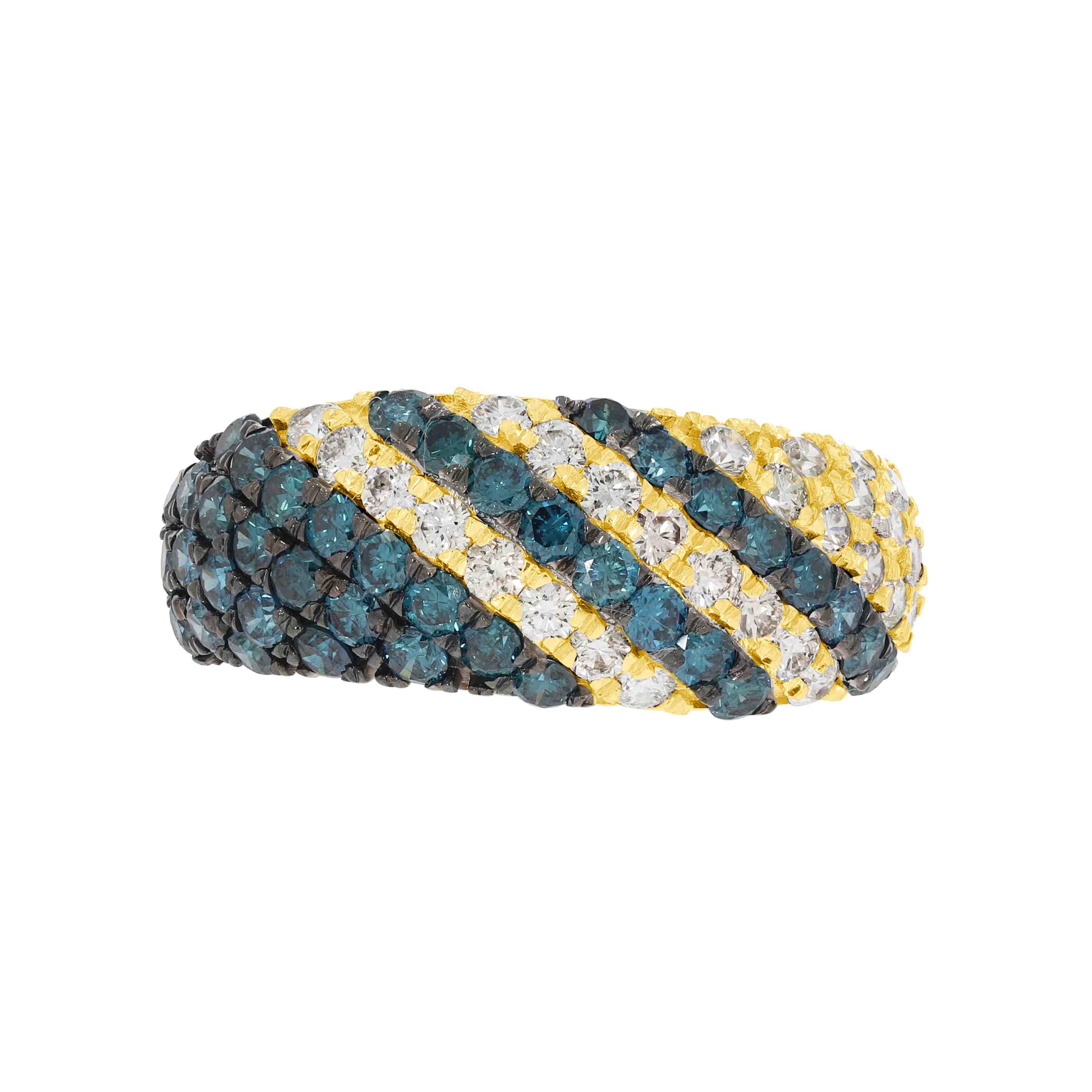 Blue and White Diamond Ring LR12689A